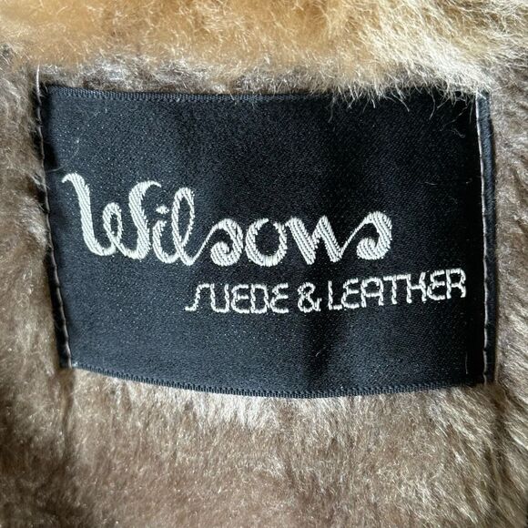 VTG 70’s Penny Lane Almost Famous Suede Shearling Wrap Trench Coat - Picture 8 of 10